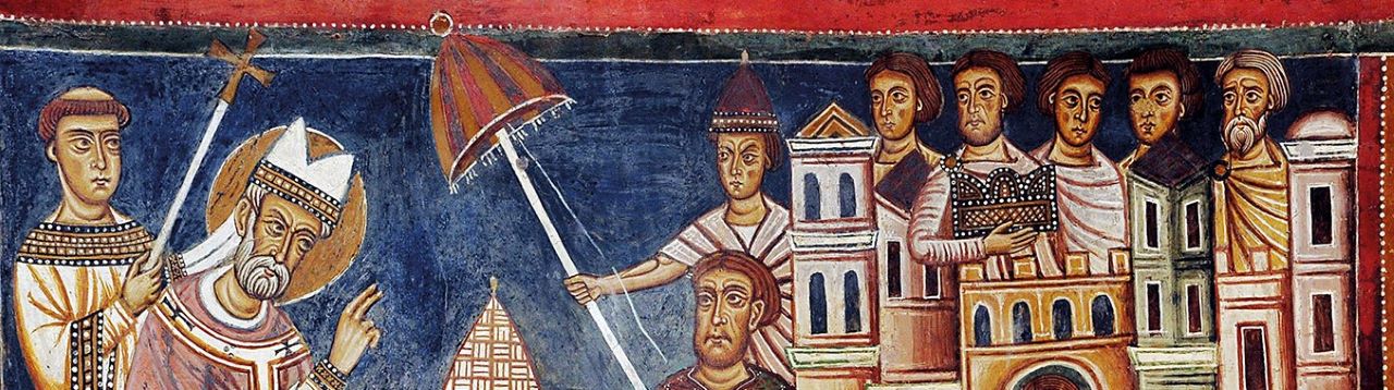 Homenaje del emperador Constantino al papa Silvestre, Ca. 1247